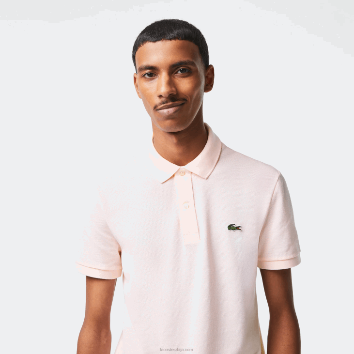мушкарци оригинал л.12.12 слим фит поло 8688740 светло розе т03 Lacoste