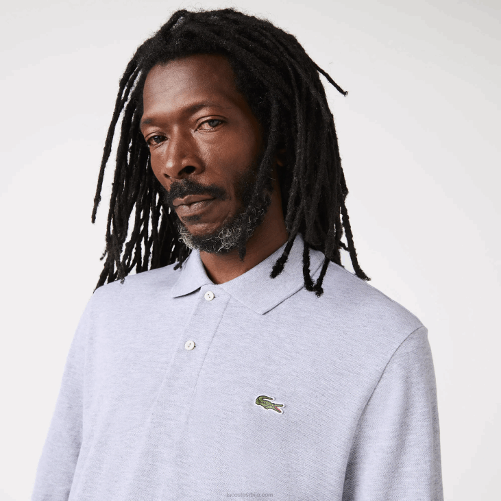 мушкарци оригинал л.12.12 поло дугих рукава од хедера 8688787 сиви кине цца Lacoste