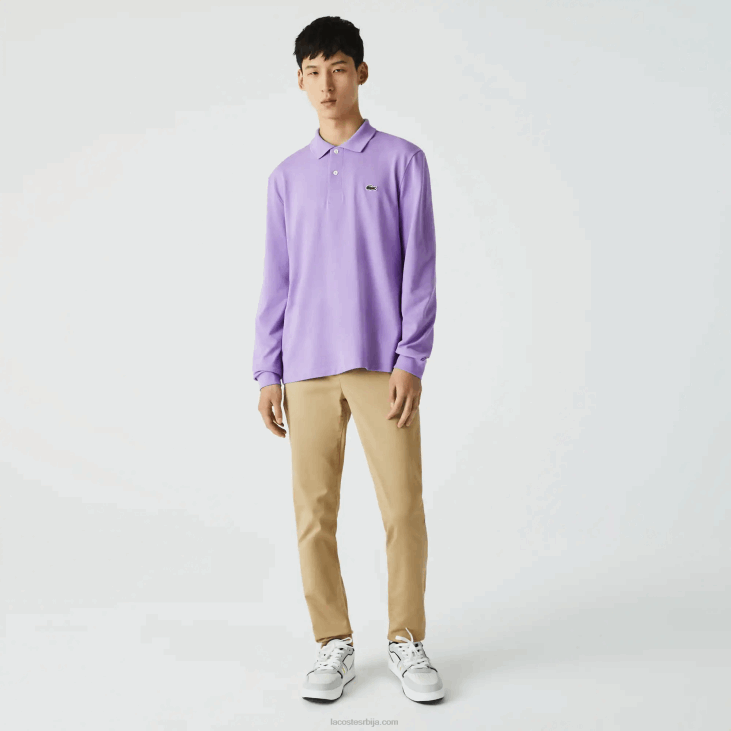 мушкарци оригинал поло дугих рукава л.12.12 8688945 пурпле гфу Lacoste