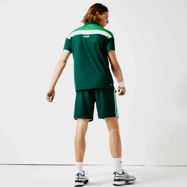 мушкарци спортски терморегулациони пикуе регулар фит поло 86881312 зелено црно бело зкг Lacoste