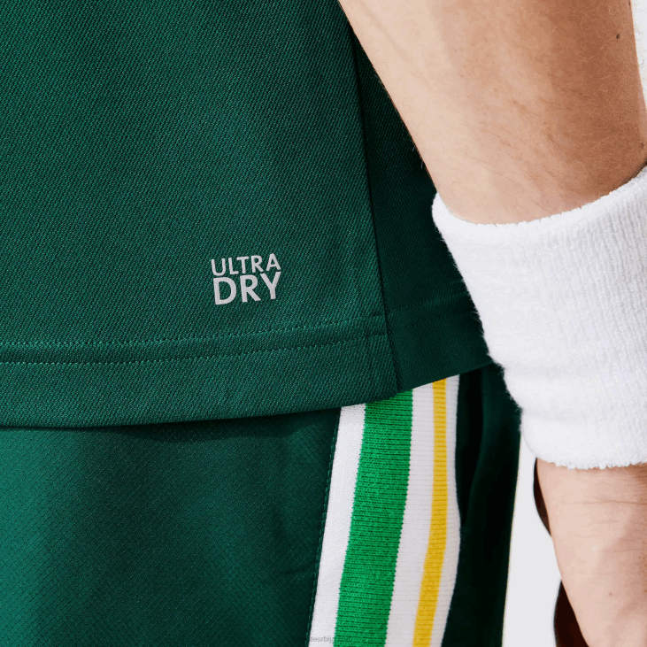 мушкарци спортски терморегулациони пикуе регулар фит поло 86881312 зелено црно бело зкг Lacoste