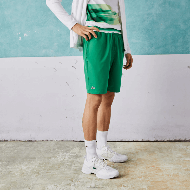 мушкарци спорт к новак дјоковиц лагани растезљиви шортс 86881534 зелени лдм Lacoste