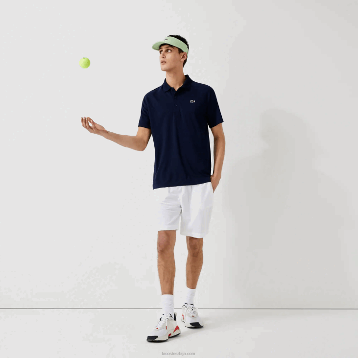 мушкарци спорт прозрачни интерлоцк поло отпоран на хабање 8688166 тамноплава 166 Lacoste