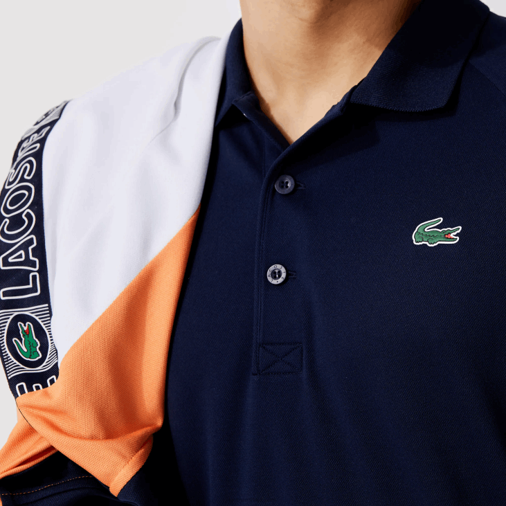 мушкарци спорт прозрачни интерлоцк поло отпоран на хабање 8688166 тамноплава 166 Lacoste