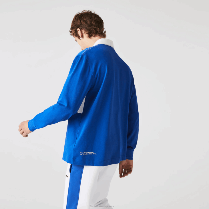 мушкарци брендирани рагби поло слободног кроја 86881688 плава к1к Lacoste