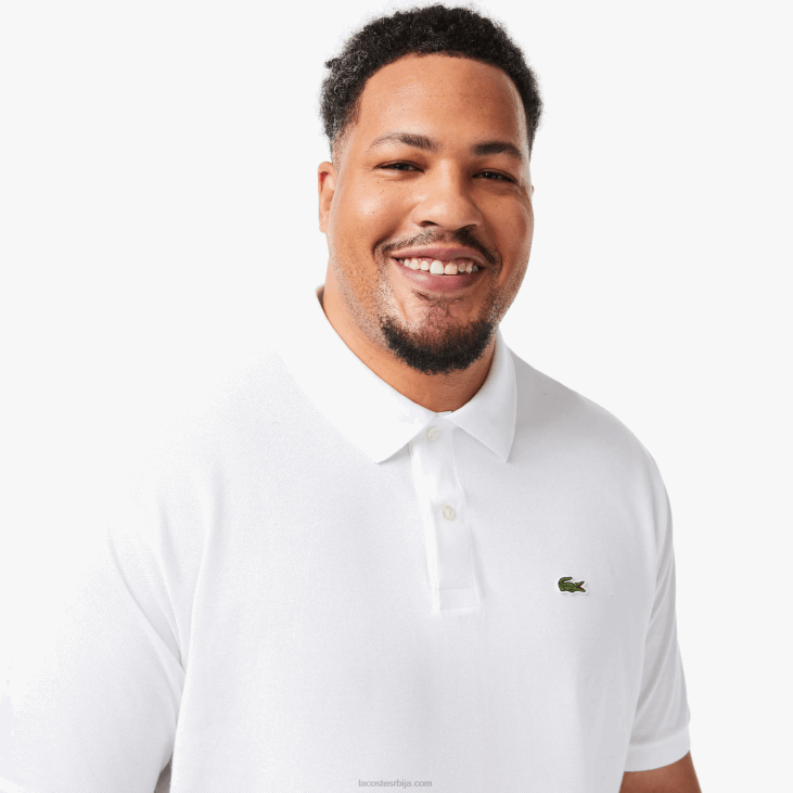 мушкарци памук петит пикуе поло - плус сизе - висок 8688187 бела 001 Lacoste