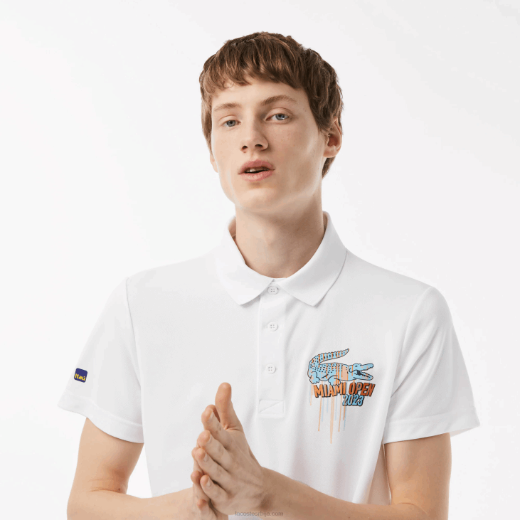 мушкарци спорт Мајами отворено издање пике поло 8688205 бела 001 Lacoste