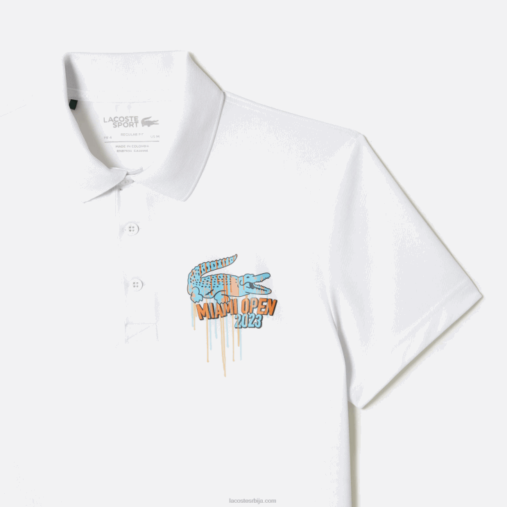мушкарци спорт Мајами отворено издање пике поло 8688205 бела 001 Lacoste