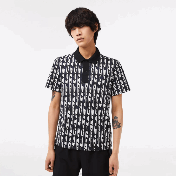 мушкарци активно кретање двобојно штампано поло 86882 плаво бела 9ит Lacoste