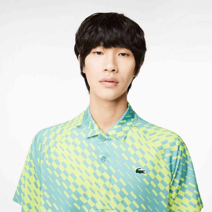 мушкарци тенис х новак ђоковић играч верзија поло 868844 жуто светло зелено ври Lacoste