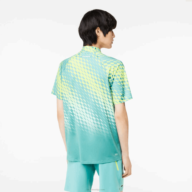 мушкарци тенис х новак ђоковић играч верзија поло 868844 жуто светло зелено ври Lacoste
