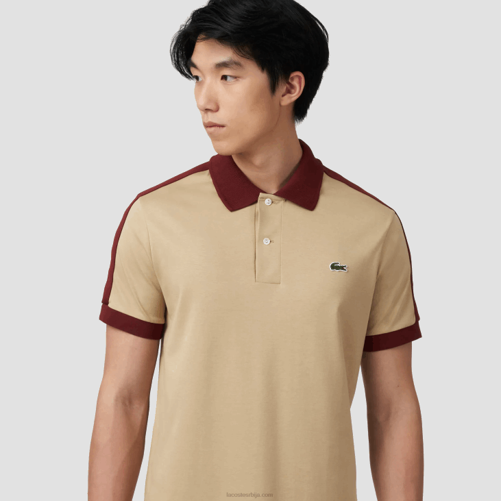 мушкарци Поло са овратником класичног кроја 8688580 беж 02с Lacoste