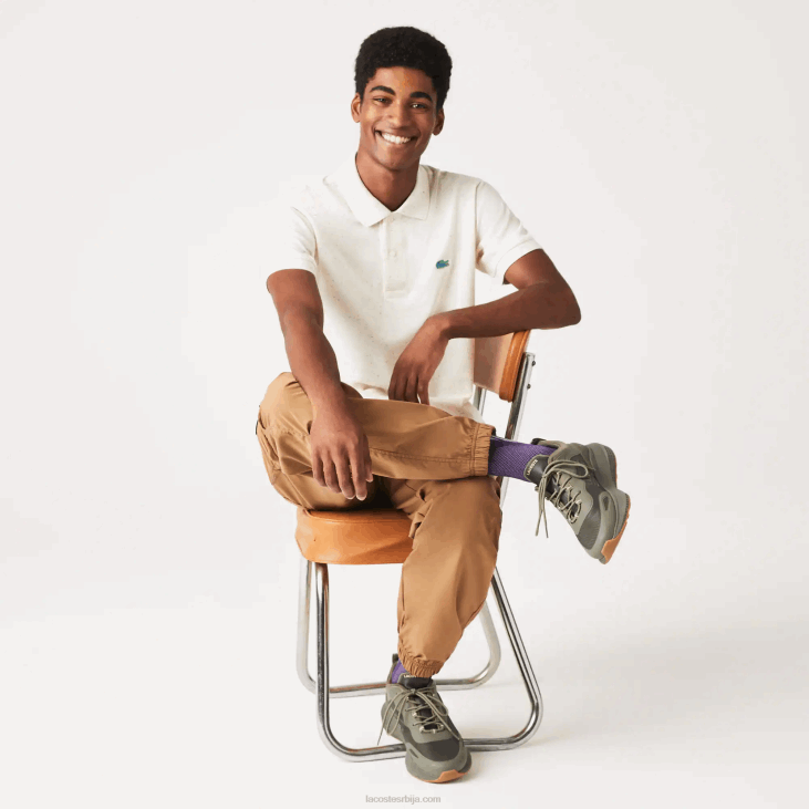 мушкарци памучни пике поло класичног кроја са шарама 8688592 беж 74а Lacoste