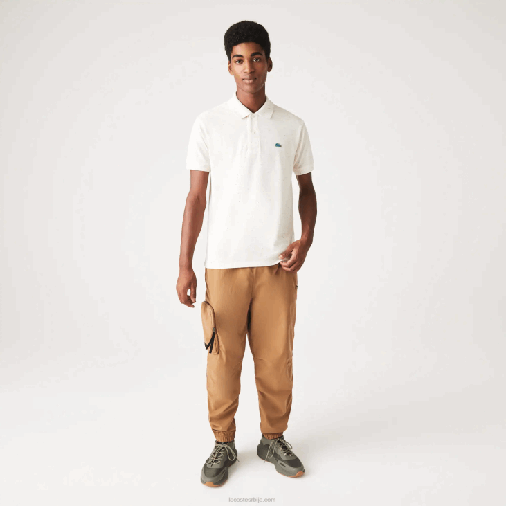 мушкарци памучни пике поло класичног кроја са шарама 8688592 беж 74а Lacoste