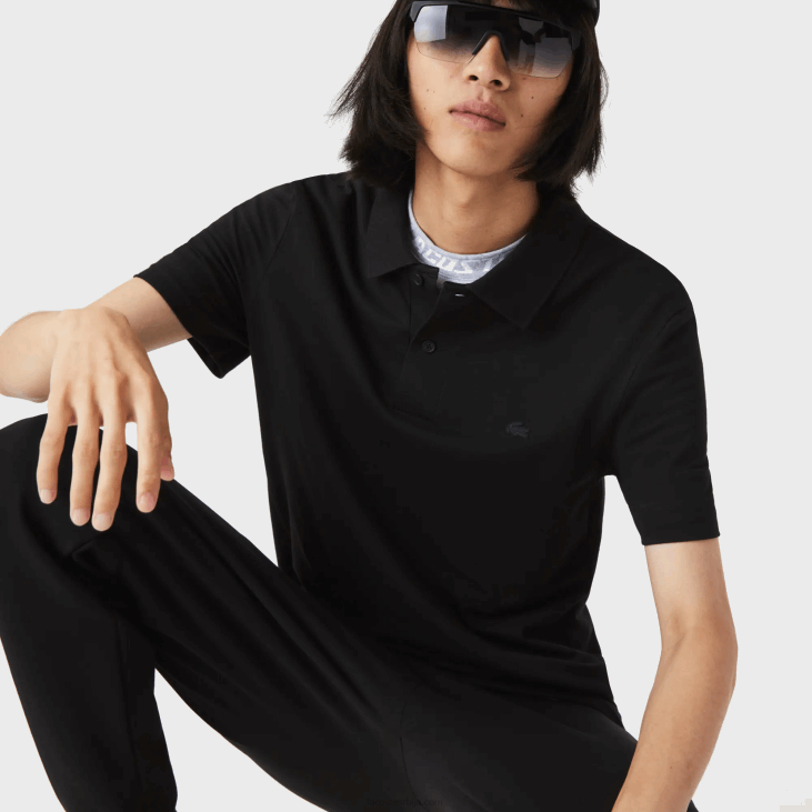 мушкарци слим фит пикуе поло од органског растезљивог памука 8688598 црна 031 Lacoste