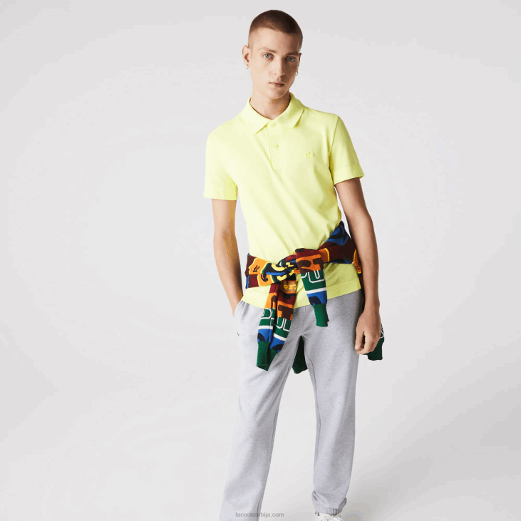 мушкарци слим фит пикуе поло од органског растезљивог памука 8688600 блистав жути тук Lacoste