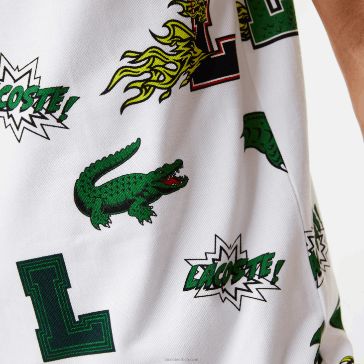 мушкарци Поло са крокодилским принтом регуларног кроја 8688630 бела сбх Lacoste