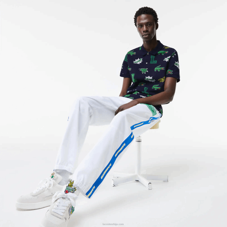 мушкарци Поло са крокодилским принтом регуларног кроја 8688631 тамноплава бела крн Lacoste