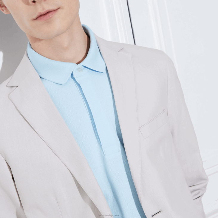 мушкарци смарт парис стретцх памучни пике поло 8688632 светло плава т01 Lacoste