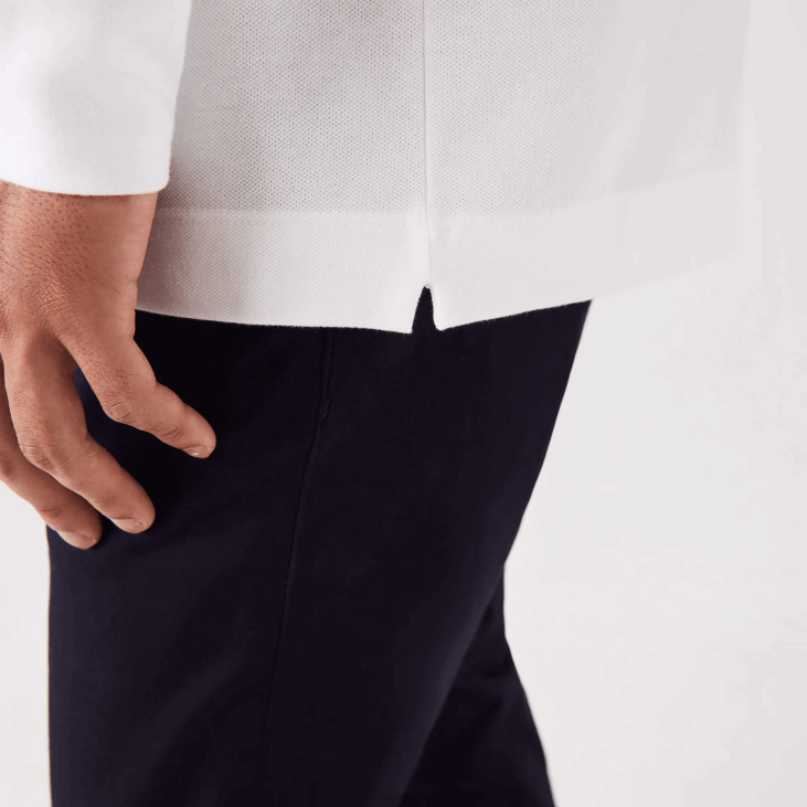 мушкарци смарт парис дугих рукава растезљиви памучни пике поло 8688666 бела 001 Lacoste