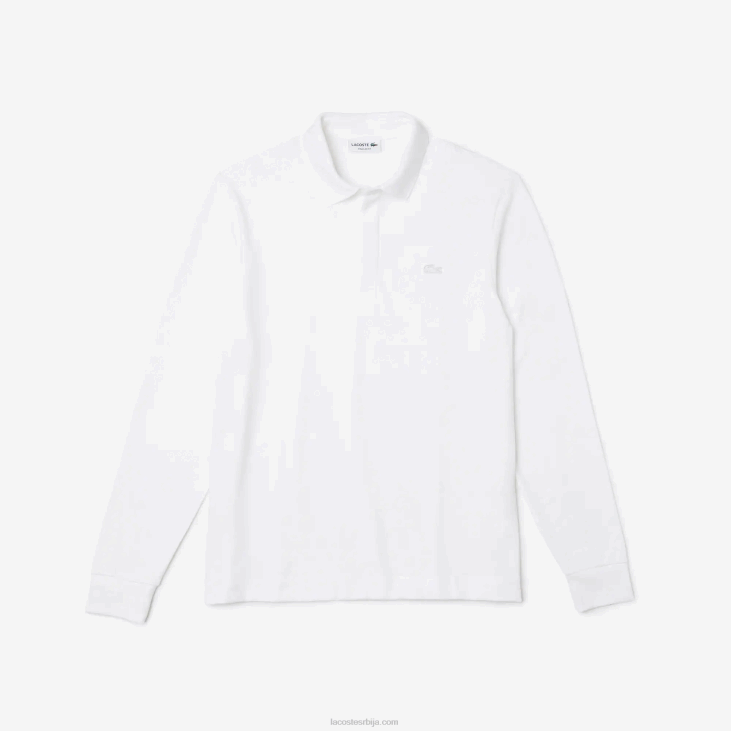 мушкарци смарт парис дугих рукава растезљиви памучни пике поло 8688666 бела 001 Lacoste