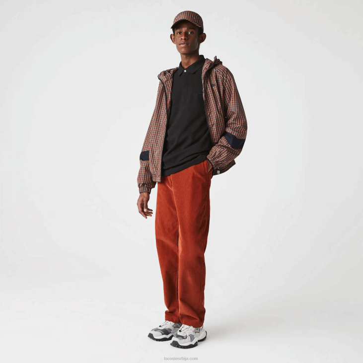 мушкарци смарт парис дугих рукава растезљиви памучни пике поло 8688667 црна 031 Lacoste