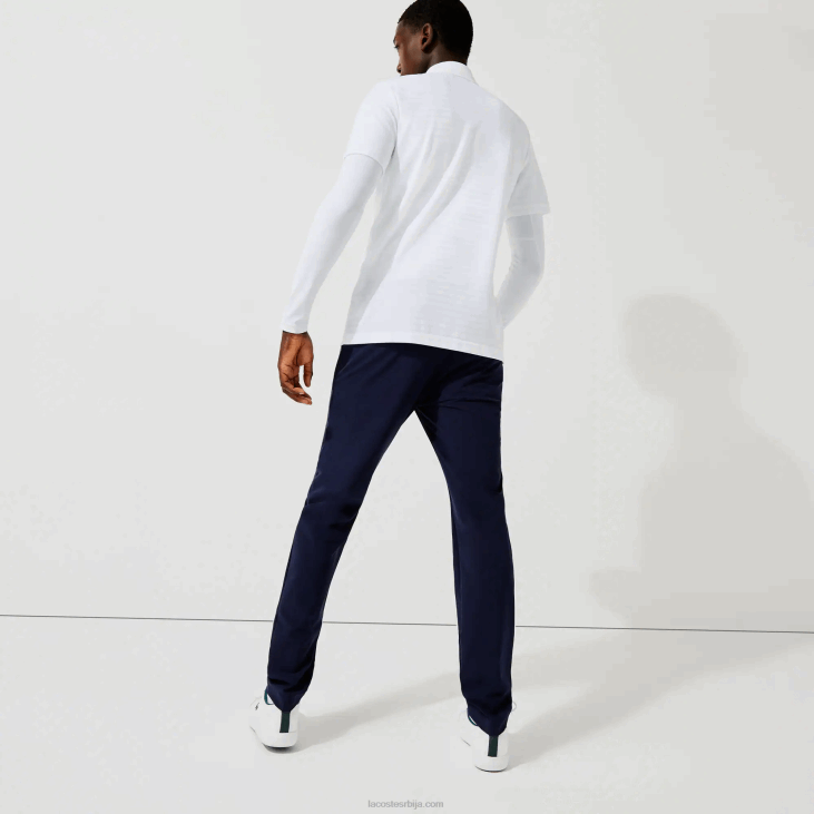 мушкарци спортско текстурирано прозрачно голф поло 868869 бела 001 Lacoste