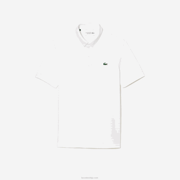 мушкарци спортско текстурирано прозрачно голф поло 868869 бела 001 Lacoste