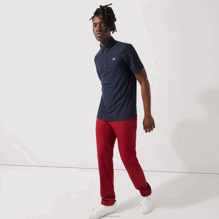 мушкарци спортско текстурирано прозрачно голф поло 868870 тамноплава 166 Lacoste