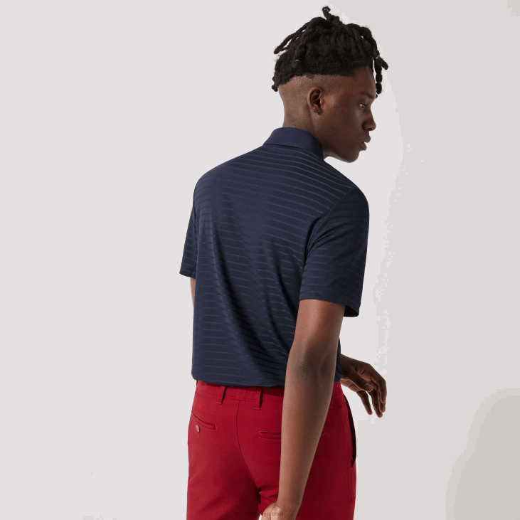 мушкарци спортско текстурирано прозрачно голф поло 868870 тамноплава 166 Lacoste