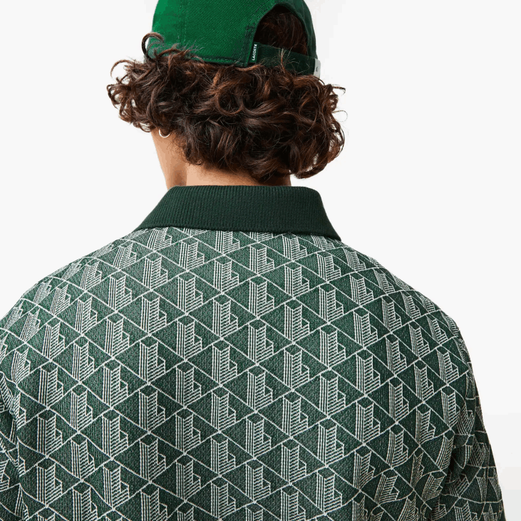 мушкарци Поло са монограмом класичног кроја 868872 зелена беж 7м4 Lacoste