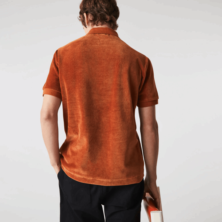 мушкарци Поло од памучног сомота класичног кроја 8688739 браон 3пб Lacoste