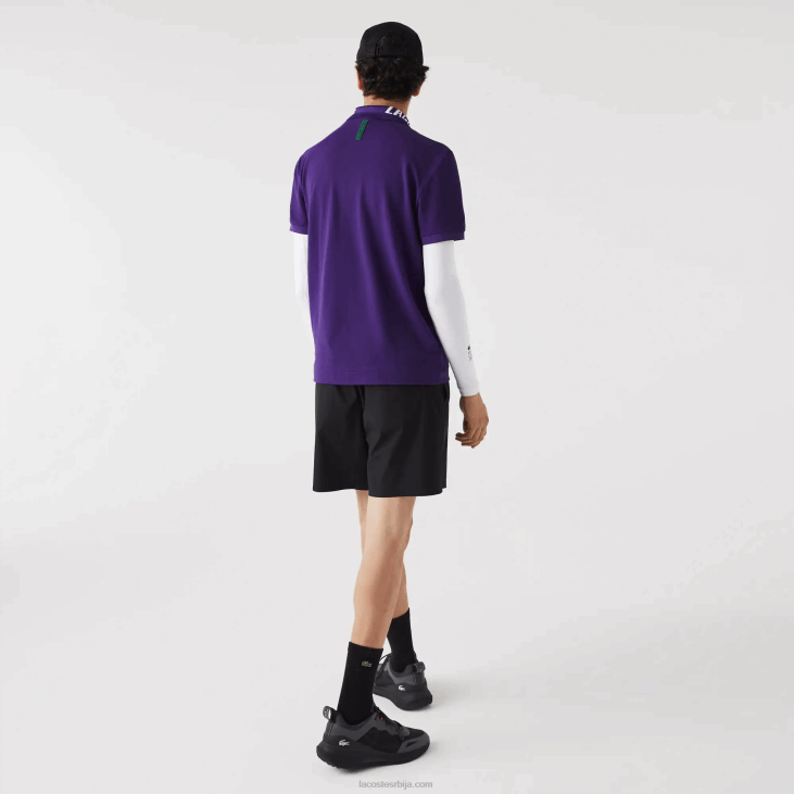 мушкарци брендирани слим фит стреч пикуе поло 8688776 пурпле пфн Lacoste