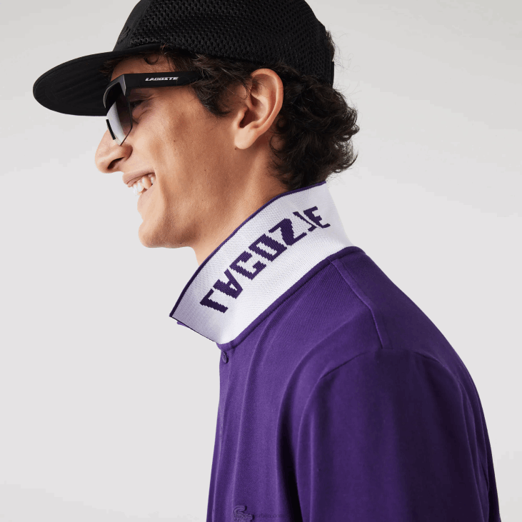 мушкарци брендирани слим фит стреч пикуе поло 8688776 пурпле пфн Lacoste