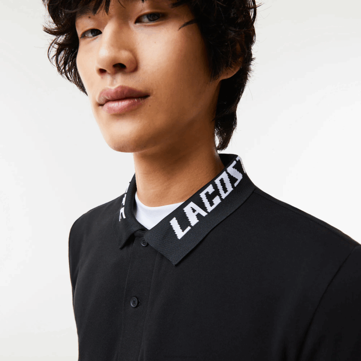 мушкарци брендирани слим фит стреч пикуе поло 8688777 црна 031 Lacoste