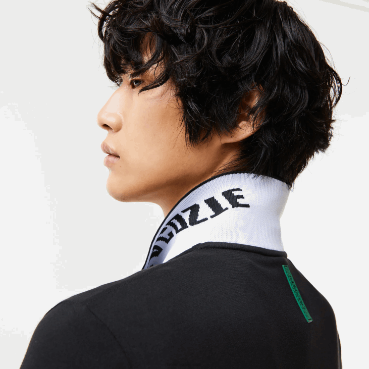 мушкарци брендирани слим фит стреч пикуе поло 8688777 црна 031 Lacoste