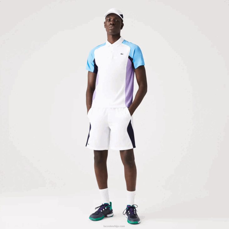мушкарци спортски терморегулациони пике тенис поло 8688779 бела тамноплава љубичаста 6ху Lacoste