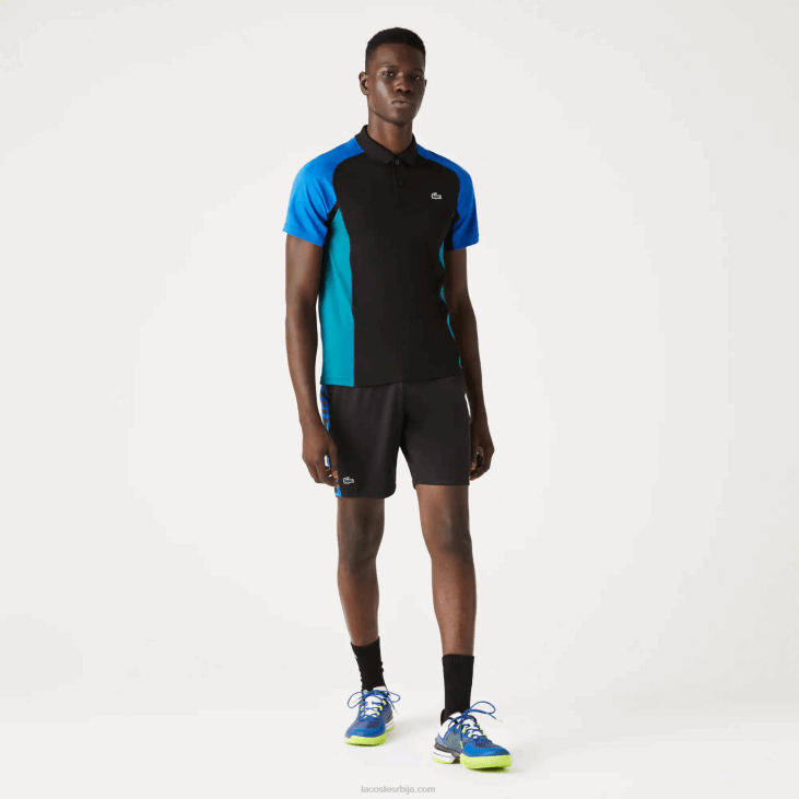 мушкарци спортски терморегулациони пике тенис поло 8688780 плава црна зелена и57 Lacoste