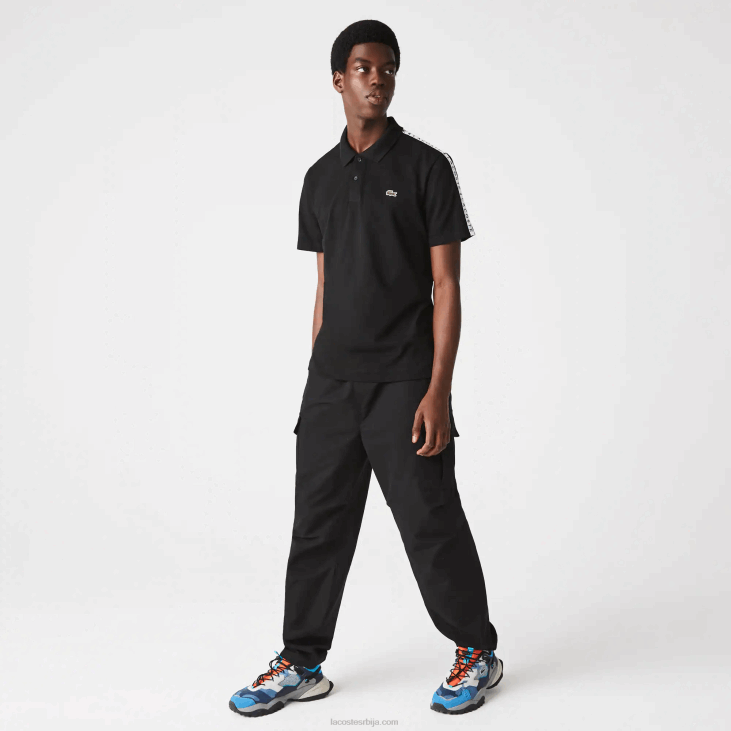 мушкарци ултра-лагани памучни поло са словима 8688816 црна 031 Lacoste