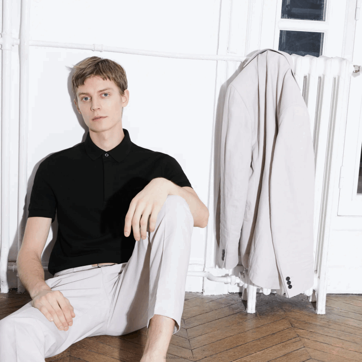 мушкарци смарт парис стретцх памучни пике поло 868881 црна 031 Lacoste