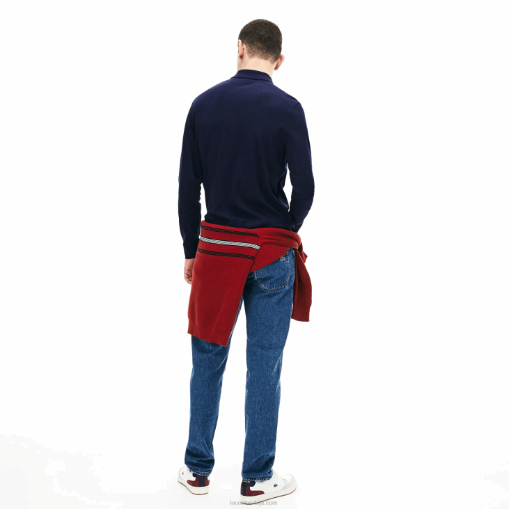 мушкарци памучна поло дугих рукава регуларног кроја 8688860 тамноплава 166 Lacoste