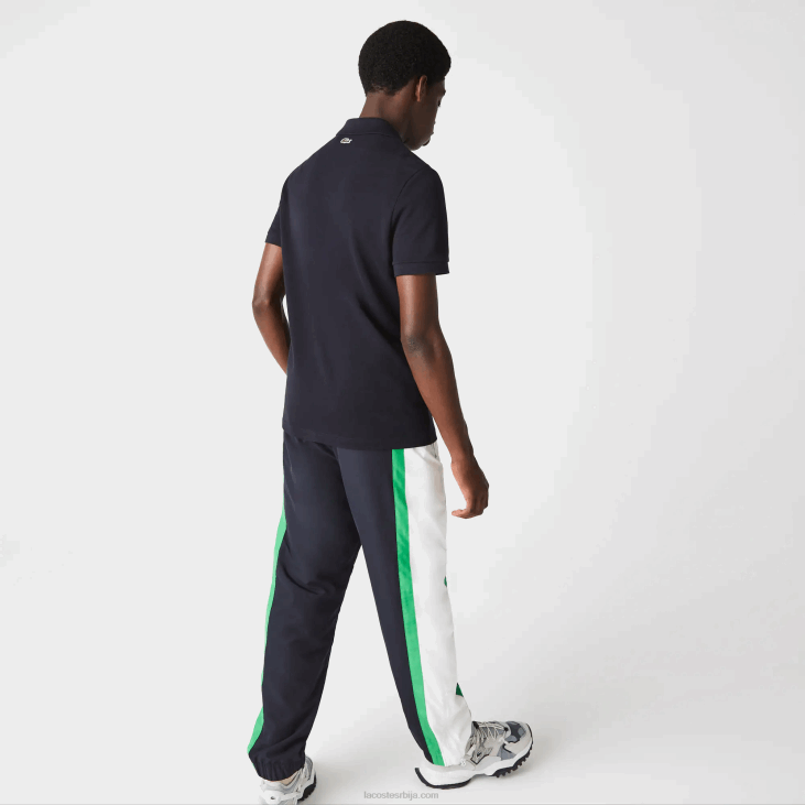 мушкарци беџ памук пикуе регулар фит поло 8688912 тамноплава хде Lacoste