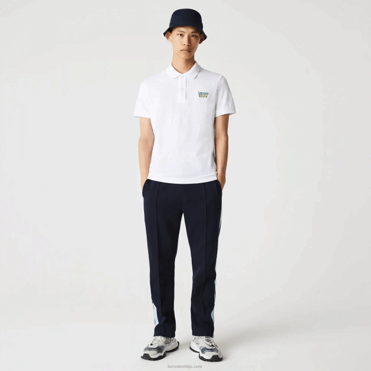 мушкарци беџ памук пикуе регулар фит поло 8688913 бела 001 Lacoste