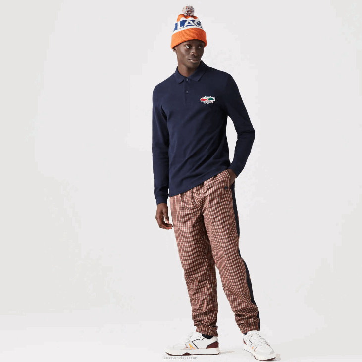 мушкарци поло мајица од органског памука регуларног кроја 8688917 тамноплава 166 Lacoste