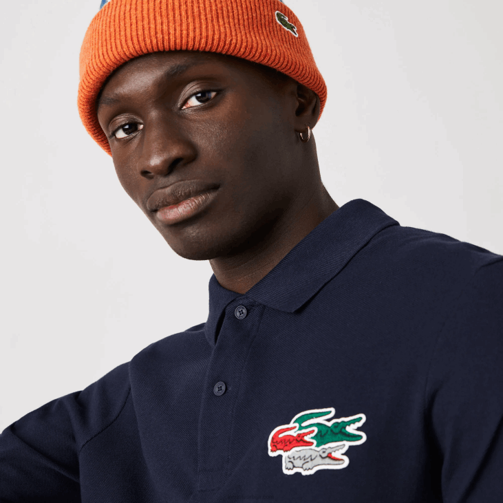 мушкарци поло мајица од органског памука регуларног кроја 8688917 тамноплава 166 Lacoste