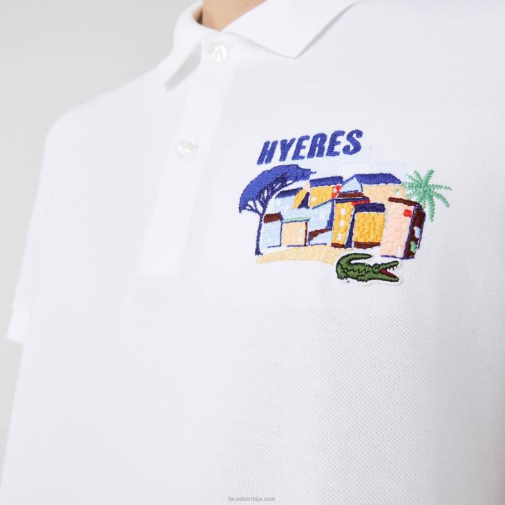 мушкарци Пике поло из везеног памука регуларног кроја 8688922 бела 001 Lacoste