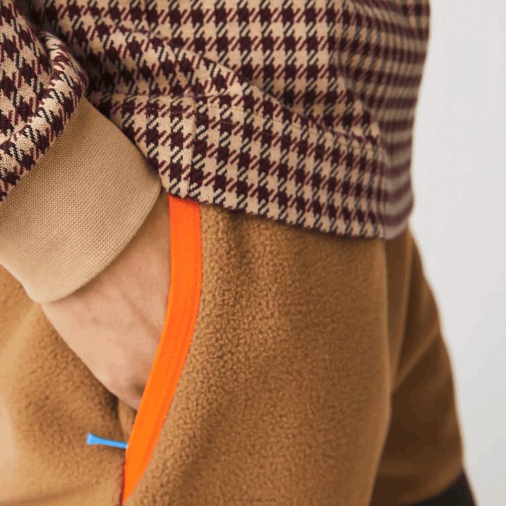 мушкарци тартан поло опуштеног кроја 8688924 беж тамноплава бордо в40 Lacoste