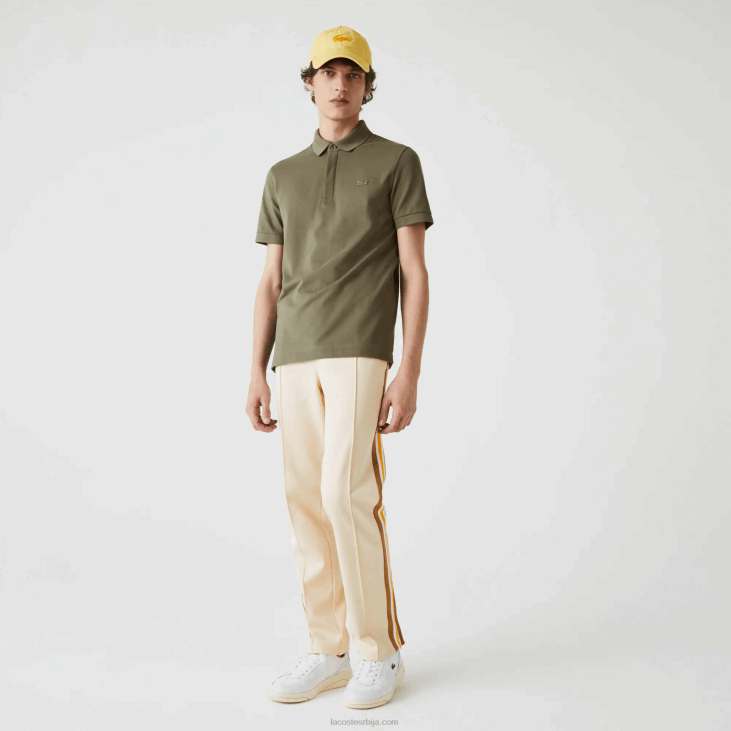 мушкарци смарт парис стретцх памучни пике поло 8688926 каки зелена 316 Lacoste