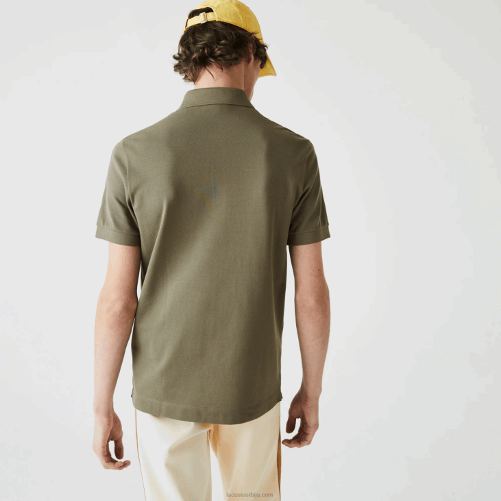 мушкарци смарт парис стретцх памучни пике поло 8688926 каки зелена 316 Lacoste
