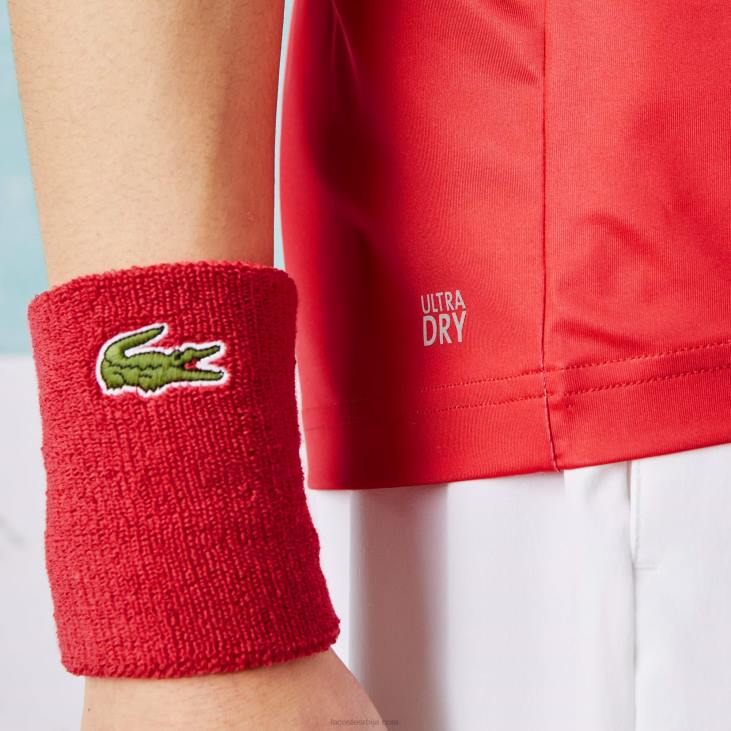 мушкарци спорт новак ђоковић принт стреч поло 8688929 црвено бело ц9у Lacoste